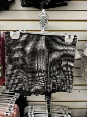 Embellished Black Mini Shorts with Silver Studs